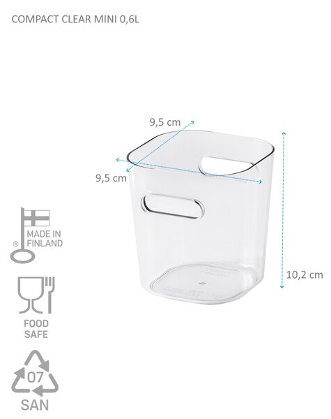 SMARTSTORE Organizér CompactClear, 0,6l (mini), 9,5 x 9,5 x 10,2 cm