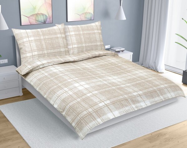 Bellatex Povlečení krep na dvoudeku Béžová,Bílá rozměr 1ks 180x200, 2ks 70x90 cm