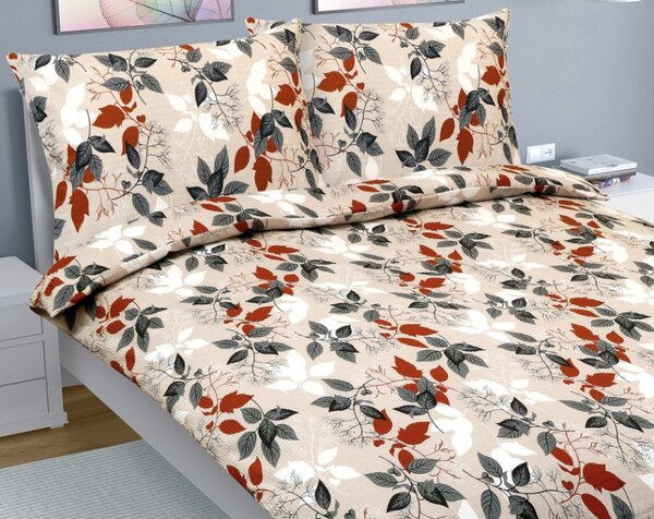 Bellatex Povlečení krep na dvoudeku Oranžová,Šedá,Béžová rozměr 1ks 180x200, 2ks 70x90 cm