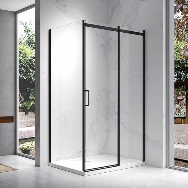 BPS-koupelny Obdélníkový sprchový kout ZES KZ22A BL 100x80 černý/transparent - bez vaničky