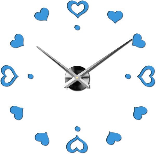 Hodiny na stenu nalepoviacie srdce - EMOCE: Černá Ral 9005 Černá barva RAL 9005 3097-14110 12S046-S-Wall clock HEU-