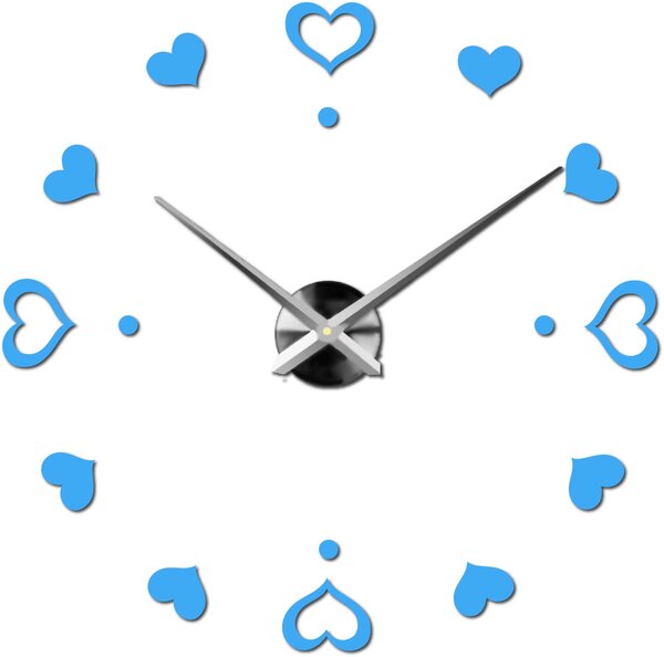 Hodiny na stenu nalepoviacie srdce - EMOCE: Černá Ral 9005 Černá barva RAL 9005 3097-14110 12S046-S-Wall clock HEU-