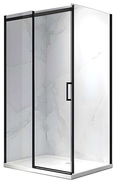 BPS-koupelny Obdélníkový sprchový kout ZES KZ22A BL 100x80 černý/transparent - bez vaničky
