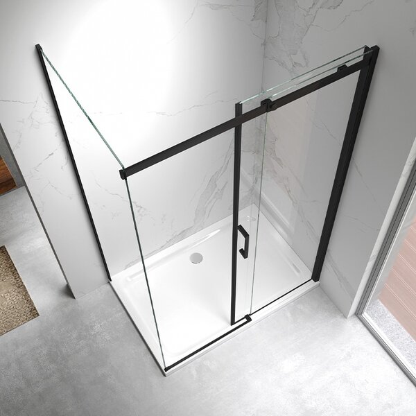 BPS-koupelny Obdélníkový sprchový kout ZES KZ22A BL 100x80 černý/transparent - bez vaničky