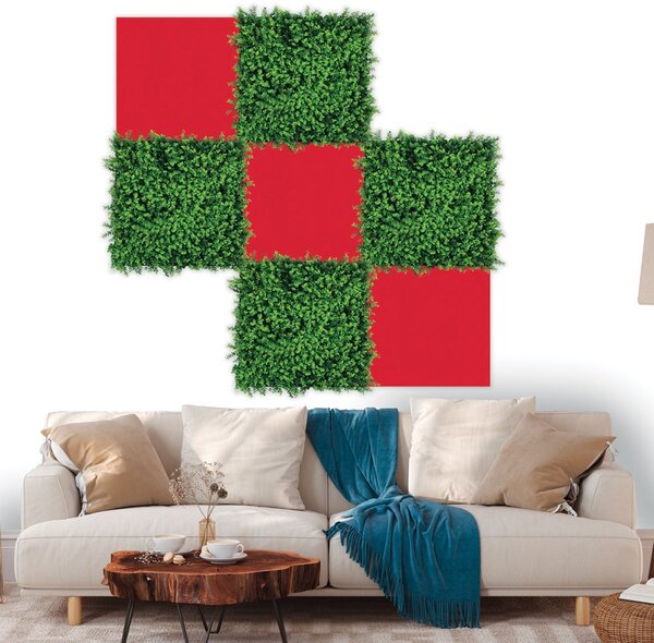 Jangal Modular Wall rPET RED 11200A, 520 x 520mm, 0,2704m²