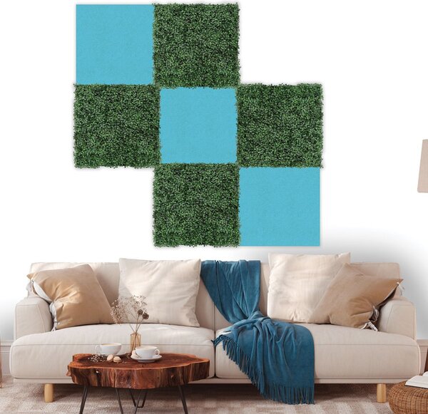Jangal Modular Wall rPET TEAL BLUE 11204A, 520 x 520mm, 0,2704m²