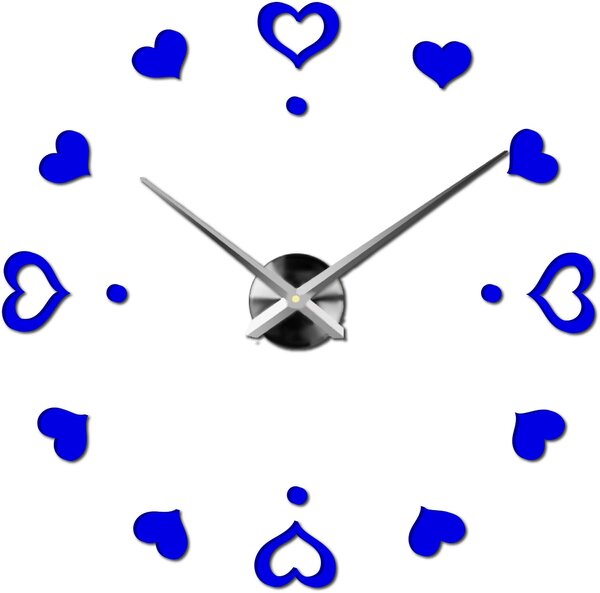 Hodiny na stenu nalepoviacie srdce - EMOCE: Černá Ral 9005 Černá barva RAL 9005 3097-14110 12S046-S-Wall clock HEU-