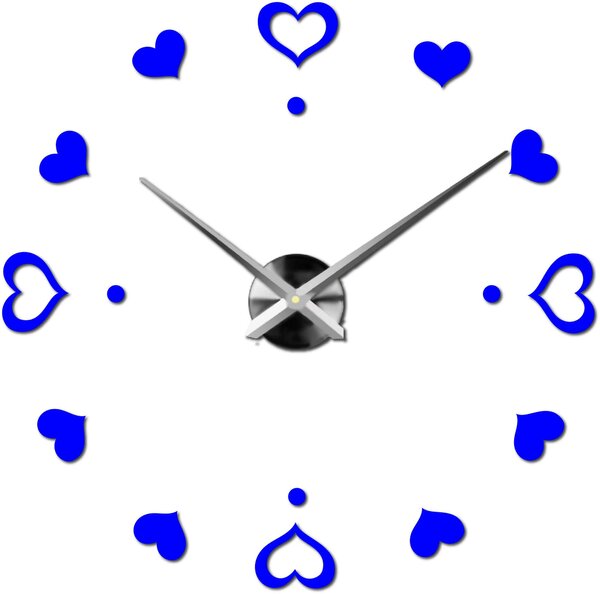 Hodiny na stenu nalepoviacie srdce - EMOCE: Černá Ral 9005 Černá barva RAL 9005 3097-14110 12S046-S-Wall clock HEU-