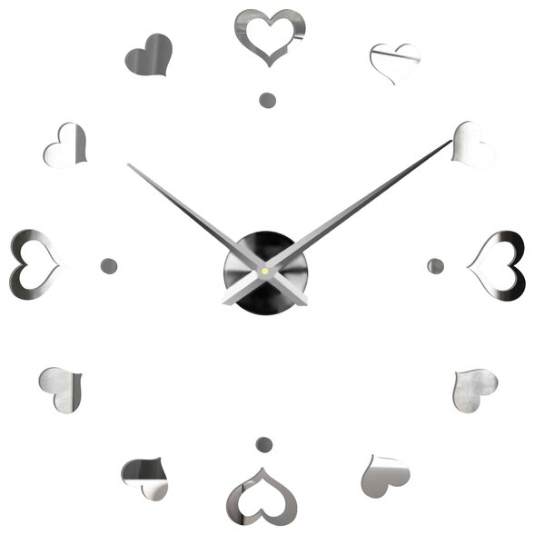 Hodiny na stenu nalepoviacie srdce - EMOCE: Černá Ral 9005 Černá barva RAL 9005 3097-14110 12S046-S-Wall clock HEU-