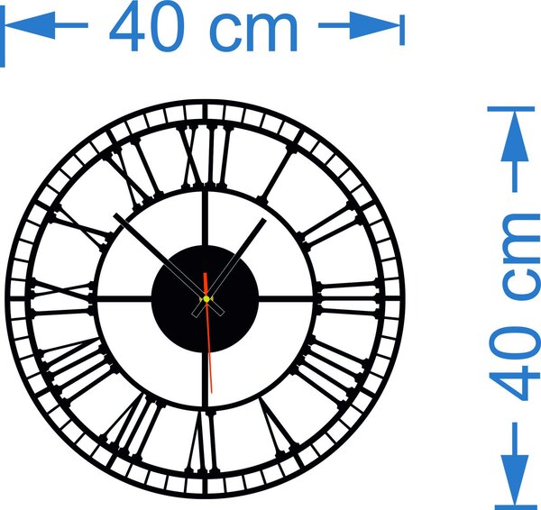 Hodiny s otevřenou konstrukcí a římskými číslicemi - BANA: Přírodní překližka - Topol přírodní 30 cm 3108-52062 X0068