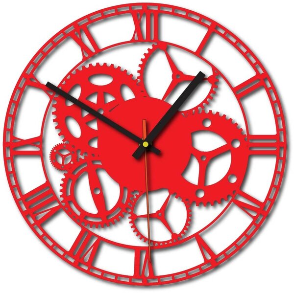 Nástěnné hodiny stroj času | FOGO: Šedá kovová Ral 7005 Stříbrné ručičky 30 cm 3118-71813 X0071-Trendy wall clock