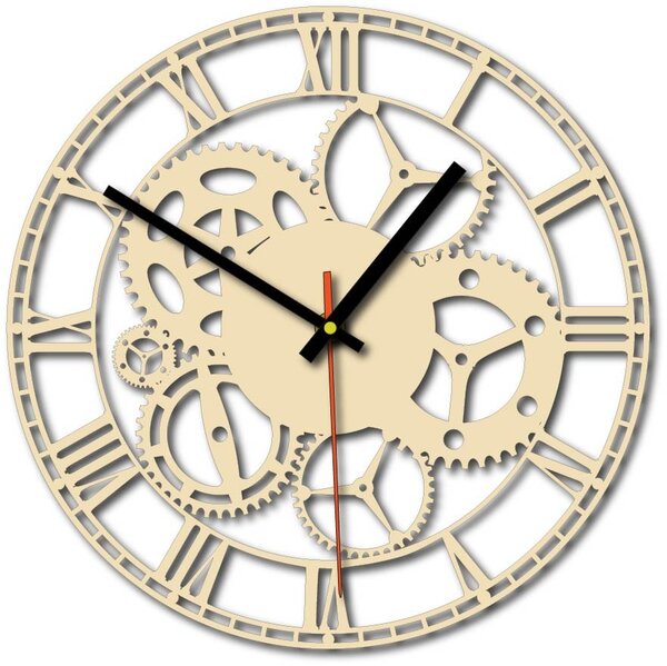 Nástěnné hodiny stroj času | FOGO: Šedá kovová Ral 7005 Stříbrné ručičky 30 cm 3118-71813 X0071-Trendy wall clock