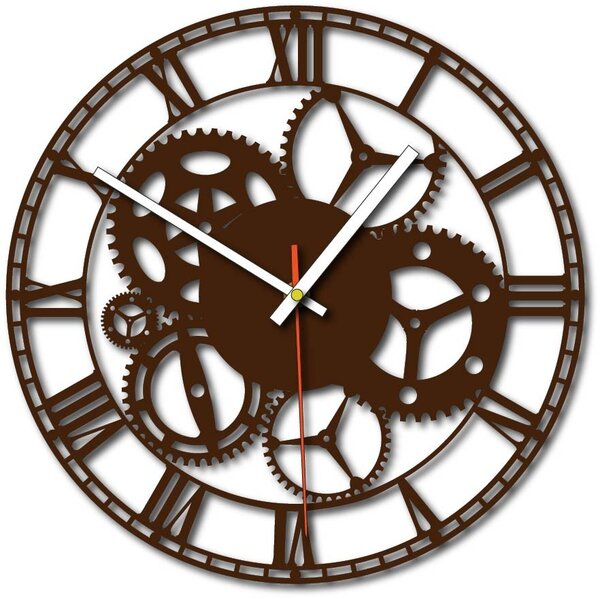 Nástěnné hodiny stroj času | FOGO: Šedá kovová Ral 7005 Stříbrné ručičky 30 cm 3118-71813 X0071-Trendy wall clock