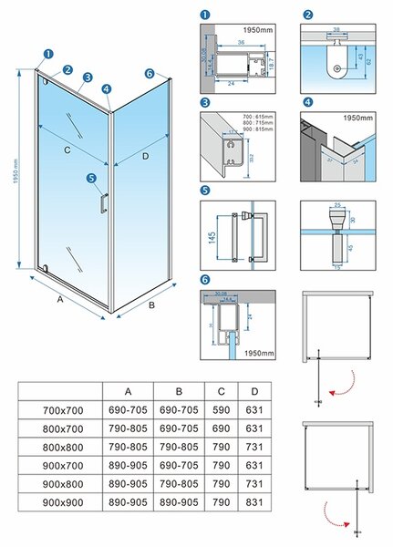 BPS-koupelny Čtvercový sprchový kout ZES KZ04B GL BR 80x80 zlatá kartáčovaná/transparent - bez vaničky