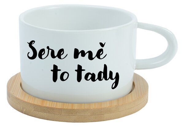 SERE MĚ TO TADY - bílý hrníček makronka 200 ml