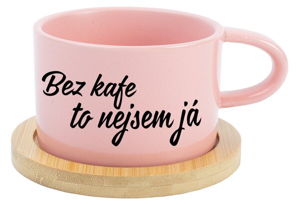 BEZ KAFE TO NEJSEM JÁ - růžový hrníček makronka 200 ml