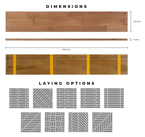 Mywoodwall Brushed Grain BOURBON MWWB001, 0,945m²