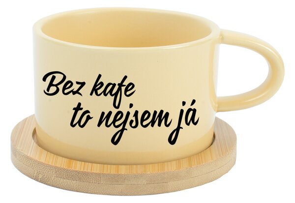BEZ KAFE TO NEJSEM JÁ - žlutý hrníček makronka 200 ml