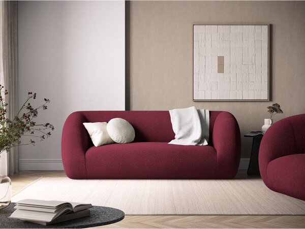 Vínová pohovka z textilie bouclé 210 cm Essen – Cosmopolitan Design