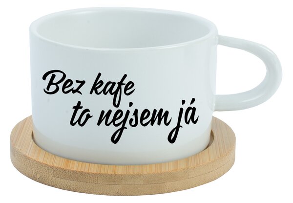 BEZ KAFE TO NEJSEM JÁ - bílý hrníček makronka 200 ml