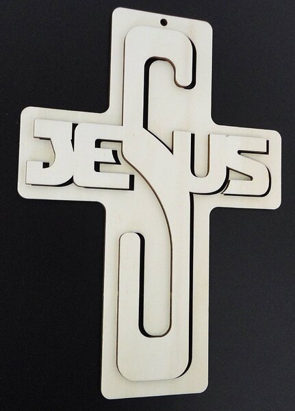 Dekorace ze dřeva - Jesus, rozměr-260x187 mm: Přírodní překližka - Topol přírodní 3202-15841 PR0047-HEU-