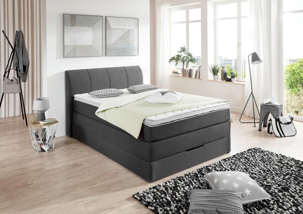 POSTEL BOXSPRING, 120/200 cm, antracitová Carryhome - Postele s úložným prostorem, Online Only