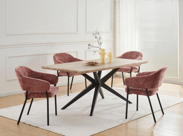 ŽIDLE S PODRUČKAMI, železo, mikrovlákno, pink MID.YOU - Jídelní židle, Online Only