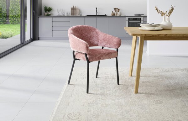 ŽIDLE S PODRUČKAMI, železo, mikrovlákno, pink MID.YOU - Jídelní židle, Online Only