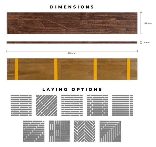 Mywoodwall Brushed Grain CHESTNUT MWWB004, 0,945m²