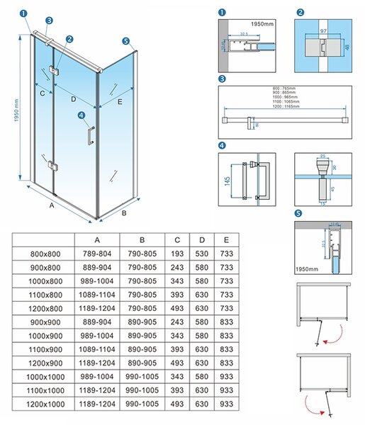 BPS-koupelny Obdélníkový sprchový kout Z KZ03C GL 120x90 zlatý kartáčovaný/transparent - bez vaničky