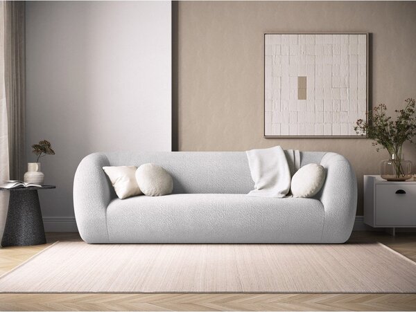 Světle šedá pohovka z textilie bouclé 230 cm Essen – Cosmopolitan Design