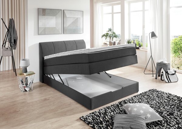 POSTEL BOXSPRING, 120/200 cm, antracitová Carryhome - Postele s úložným prostorem, Online Only