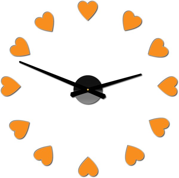 Velké nástěnné hodiny s motivem srdce I SENTOP 12S051: Černá Ral 9005 Černá barva RAL 9005 3259-15915 12S051 Wall clock HEU-