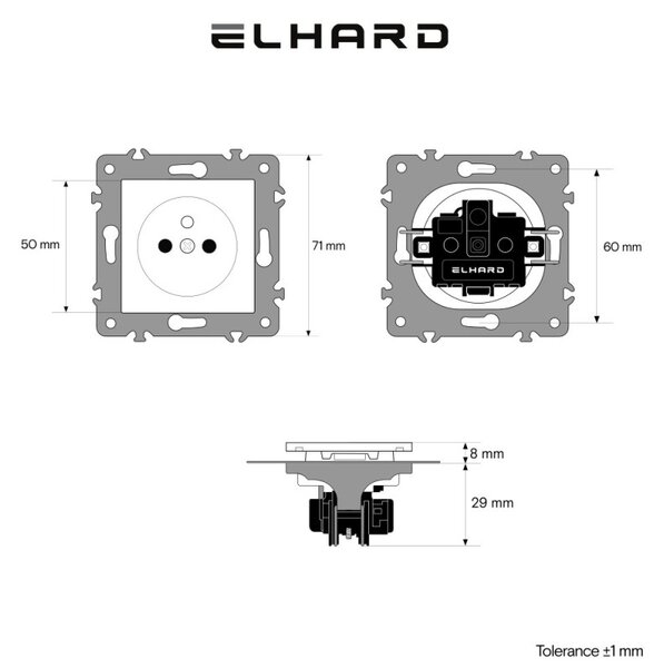 Elhard Zásuvka Royal, černá YK2100B