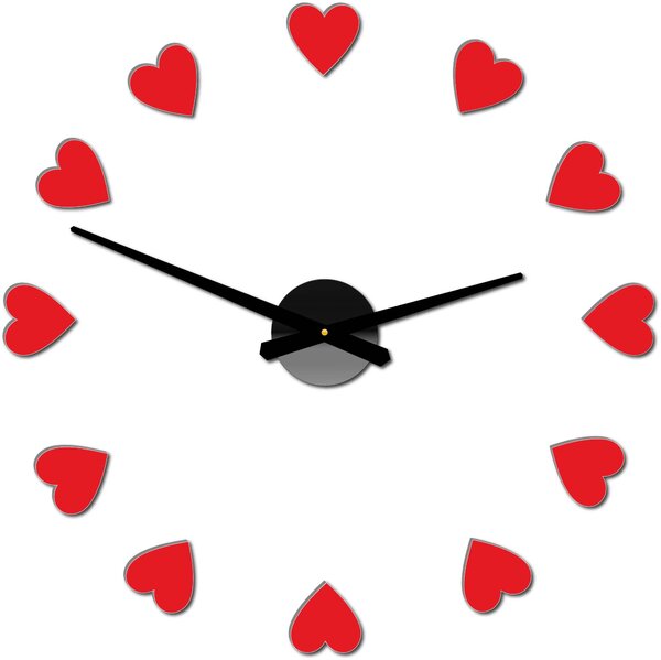 Velké nástěnné hodiny s motivem srdce I SENTOP 12S051: Černá Ral 9005 Černá barva RAL 9005 3259-15915 12S051 Wall clock HEU-