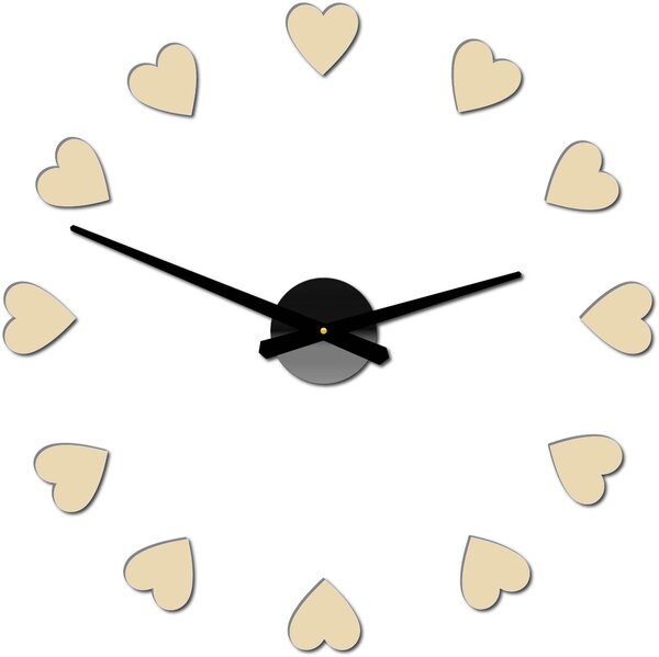Velké nástěnné hodiny s motivem srdce I SENTOP 12S051: Černá Ral 9005 Černá barva RAL 9005 3259-15915 12S051 Wall clock HEU-