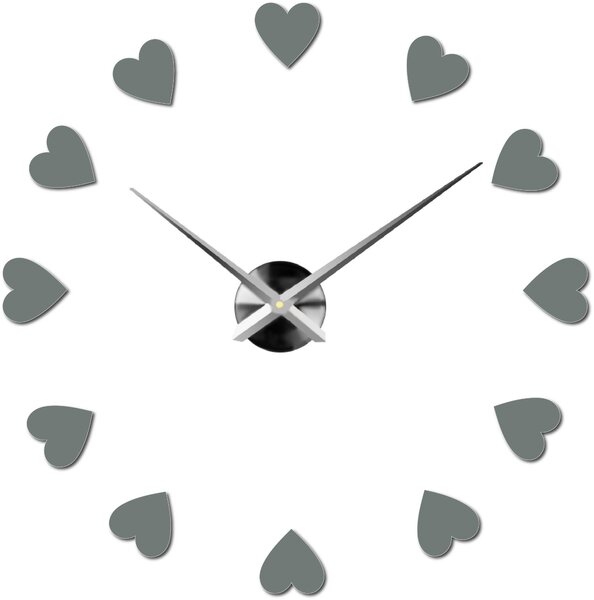 Velké nástěnné hodiny s motivem srdce I SENTOP 12S051: Černá Ral 9005 Černá barva RAL 9005 3259-15915 12S051 Wall clock HEU-