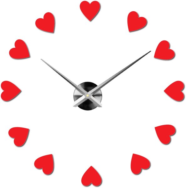 Velké nástěnné hodiny s motivem srdce I SENTOP 12S051: Černá Ral 9005 Černá barva RAL 9005 3259-15915 12S051 Wall clock HEU-
