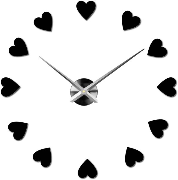 Velké nástěnné hodiny s motivem srdce I SENTOP 12S051: Černá Ral 9005 Černá barva RAL 9005 3259-15915 12S051 Wall clock HEU-
