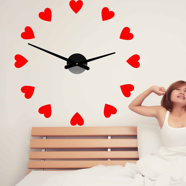 Velké nástěnné hodiny s motivem srdce I SENTOP 12S051: Černá Ral 9005 Černá barva RAL 9005 3259-15915 12S051 Wall clock HEU-