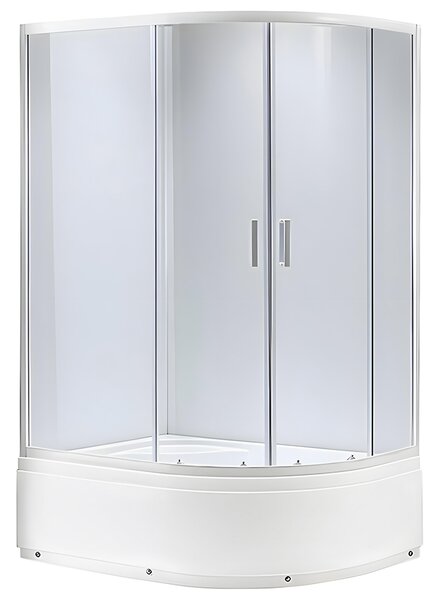 BPS-koupelny Asymetrický sprchový kout MAJA WH R 115x85 cm pravý, bílý/transparent v setu s hlubokou sprchovou vaničkou