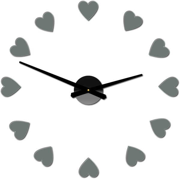 Velké nástěnné hodiny s motivem srdce I SENTOP 12S051: Černá Ral 9005 Černá barva RAL 9005 3259-15915 12S051 Wall clock HEU-