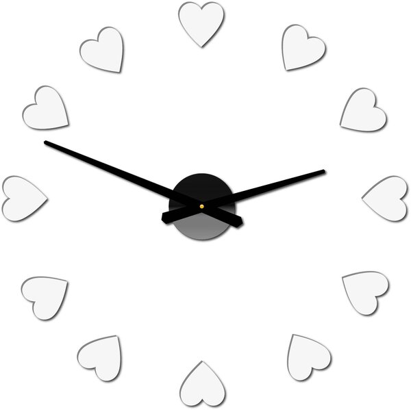 Velké nástěnné hodiny s motivem srdce I SENTOP 12S051: Černá Ral 9005 Černá barva RAL 9005 3259-15915 12S051 Wall clock HEU-