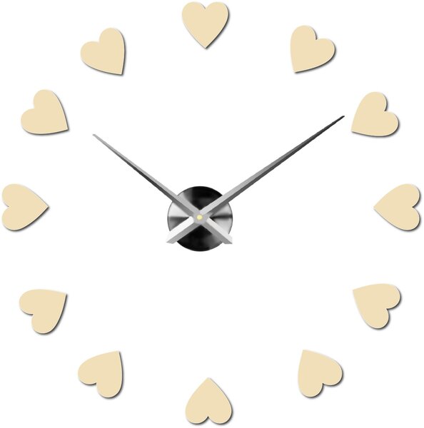 Velké nástěnné hodiny s motivem srdce I SENTOP 12S051: Černá Ral 9005 Černá barva RAL 9005 3259-15915 12S051 Wall clock HEU-