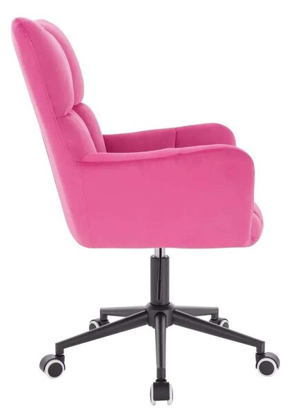 LuxuryForm DESIGN Křeslo AURORA VELUR na černé podstavě s kolečky - tmavě růžové