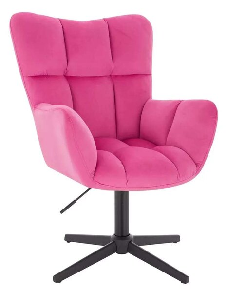 LuxuryForm DESIGN Křeslo AURORA VELUR na černém kříži - tmavě růžové