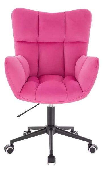 LuxuryForm DESIGN Křeslo AURORA VELUR na černé podstavě s kolečky - tmavě růžové