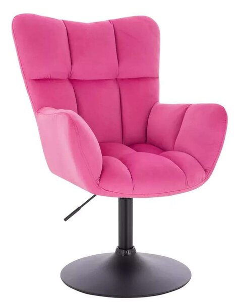LuxuryForm DESIGN Křeslo AURORA VELUR na černém talíři - tmavě růžové