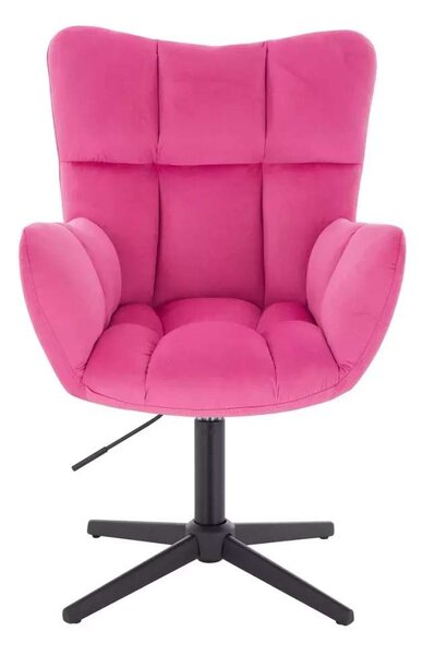 LuxuryForm DESIGN Křeslo AURORA VELUR na černém kříži - tmavě růžové
