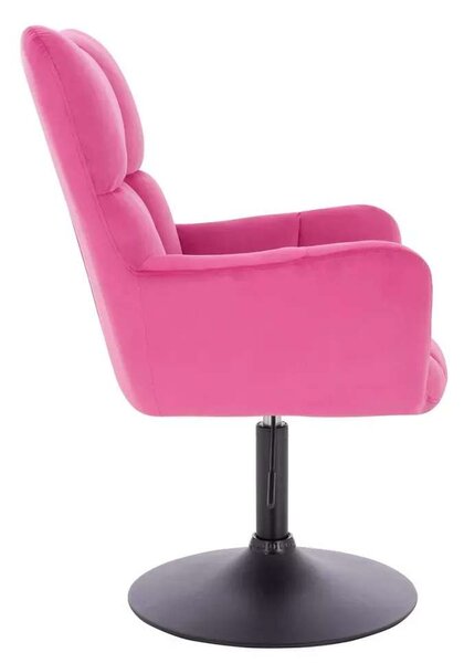 LuxuryForm DESIGN Křeslo AURORA VELUR na černém talíři - tmavě růžové